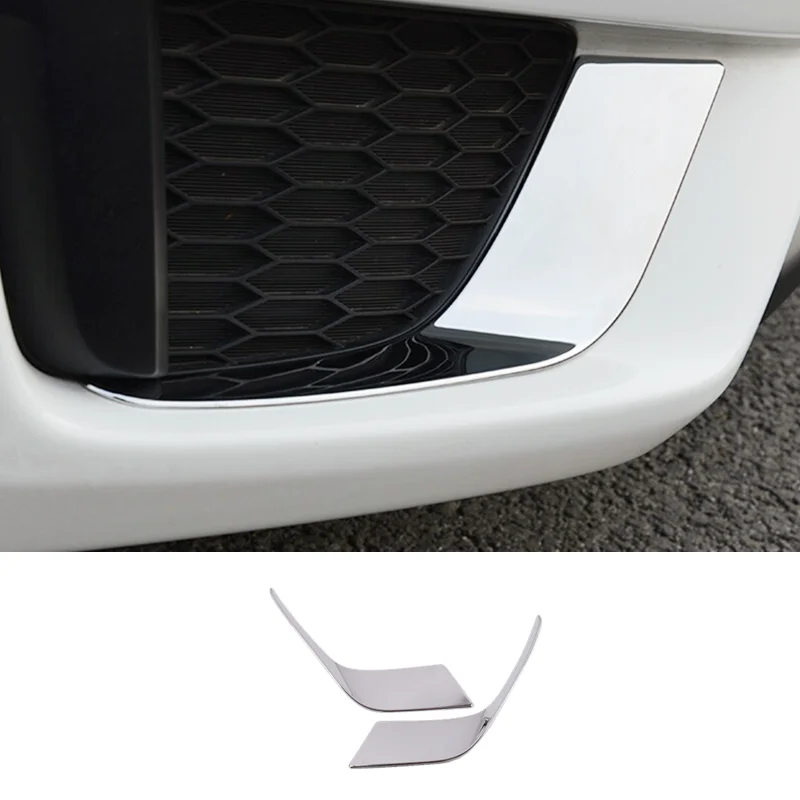 

For Honda Fit Jazz 2014 2015 2016 2017 Car Body Head Front Fog Eyebrows Light Lamp Frame Stick Cover Trim Hood ABS Chrome 2pcs