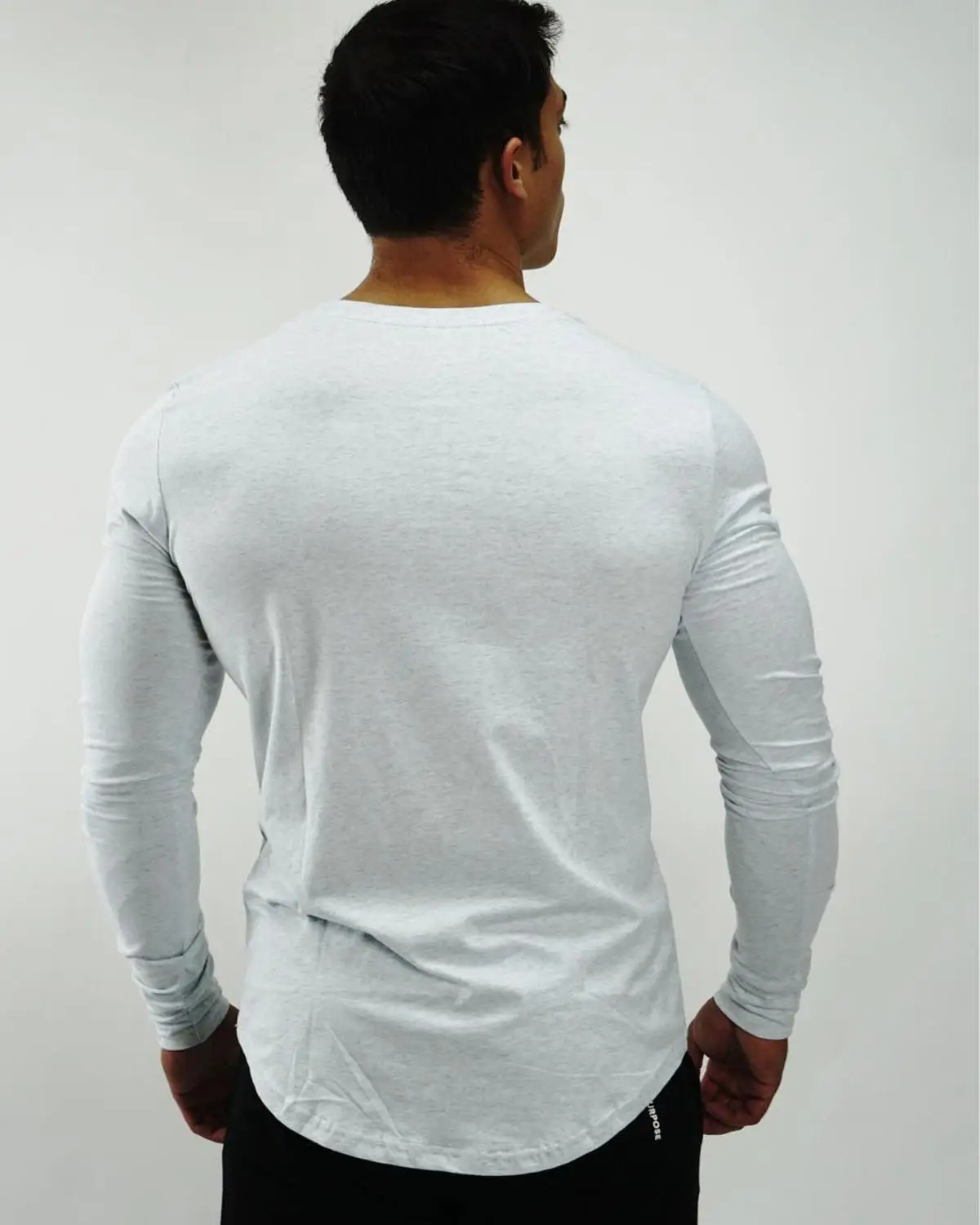 

Novos Homens de manga Comprida T-shirts Academias de fitness Workout Tees t camisa Masculina de secagem rpida Apertado Elastici