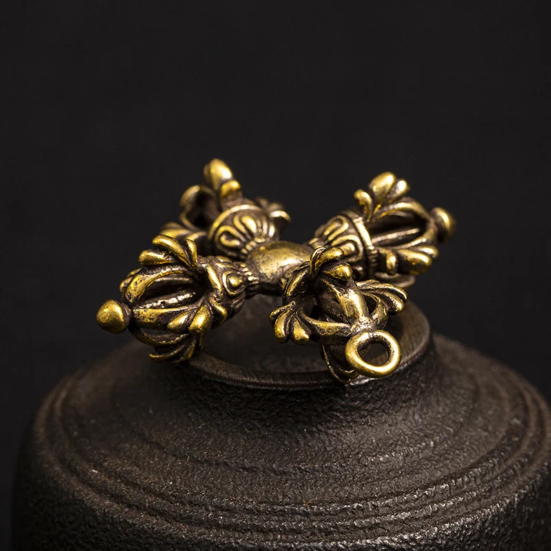 Латунный четырехжильный подвесной крест Пест Ваджра брелок с изгнанным демоном