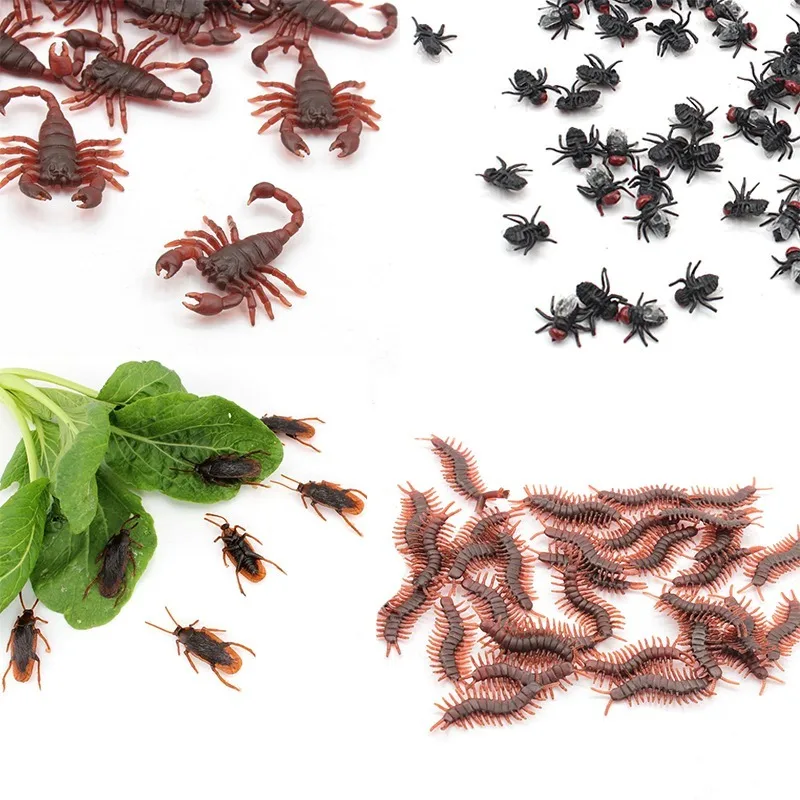 

10 шт., забавные пластиковые игрушки на Хэллоуин, тараканы, сороконожка, Скорпион, приколы, розыгрыши, игрушка Oyuncak, гаджеты, резиновые жуки