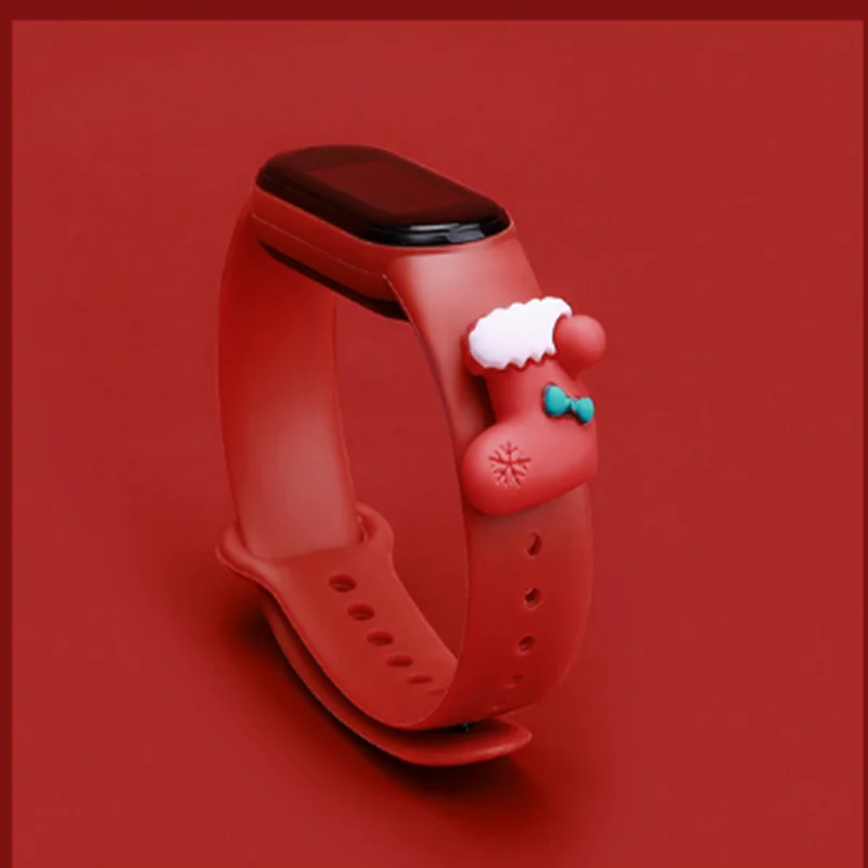 For Mi Band 6 5 4 3 Watch Strap Christmas Gift Silica gel Bracelet Breathable Smart Wrist Xiaomi Band 6 5Smart Fitness Wristbelt