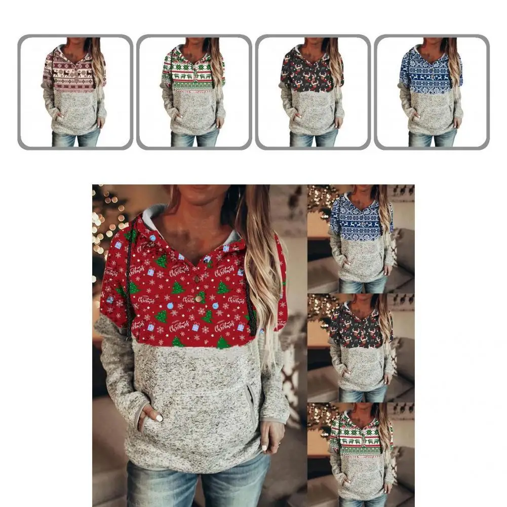 

Women Tops Soft Touching Non-shrink Breathable Modern Personalized Pullover Hooded Sweatshirt for Outdoor