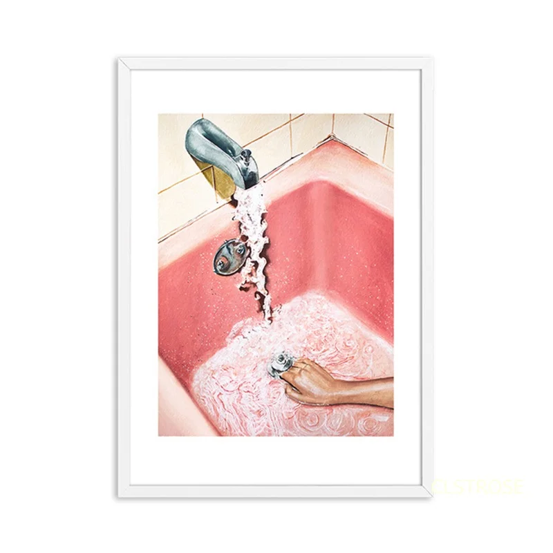 

Nordic Modern Style Colorful Dream Bathtub Running Water Posters Canvas Pictures For Living Room Decorative Painting Unframed