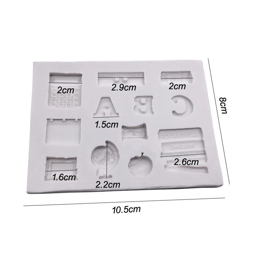 

Stationery School Supplies Silicone Mold Sugarcraft Chocolate Cupcake Baking Mold Fondant Cake Decorating Tools