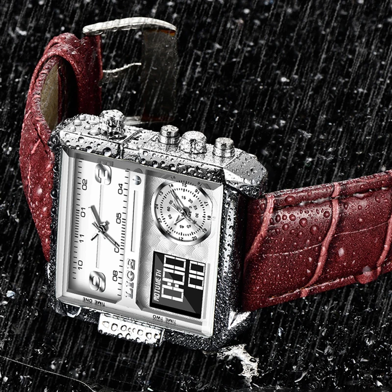 Часы наручные LIGE мужские спортивные роскошные брендовые водонепроницаемые