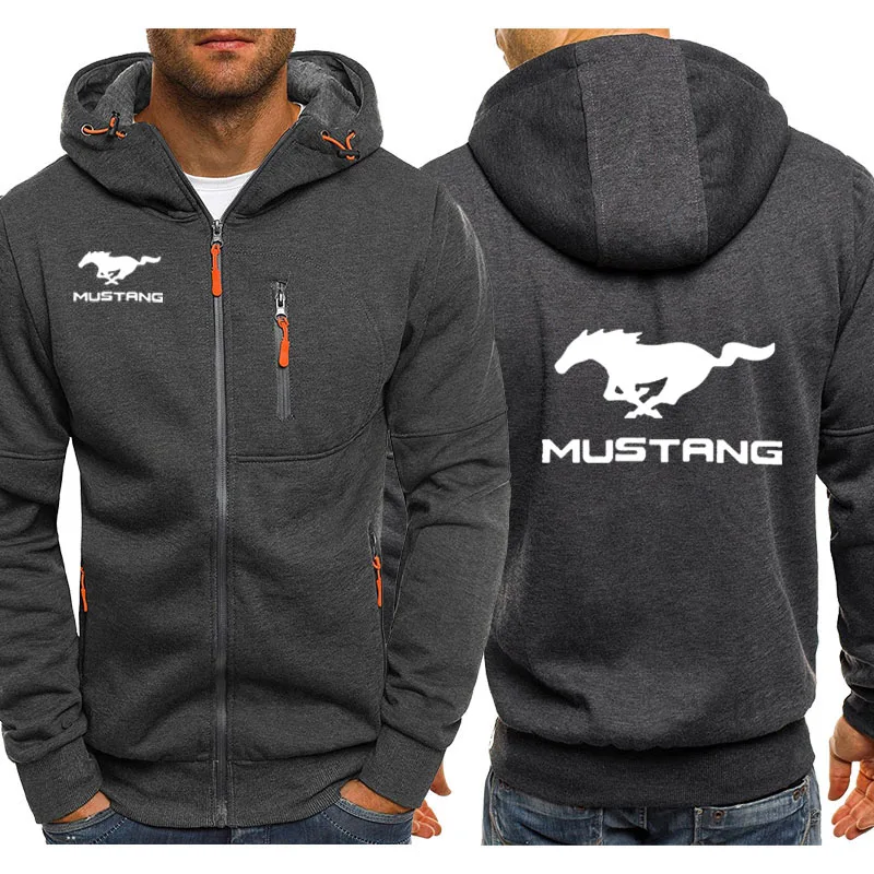 

Hoodies Men Mustang Car Logo Print Casual Hip Hop Harajuku Long Sleeve Hooded Sweatshirts Mens zipper Jacket Man Hoody Clothing