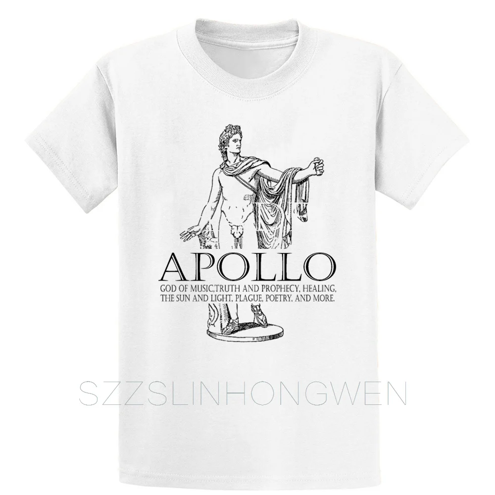 Apollo God Of Music And Sun греческая футболка с рисунком мифологии круглым вырезом и