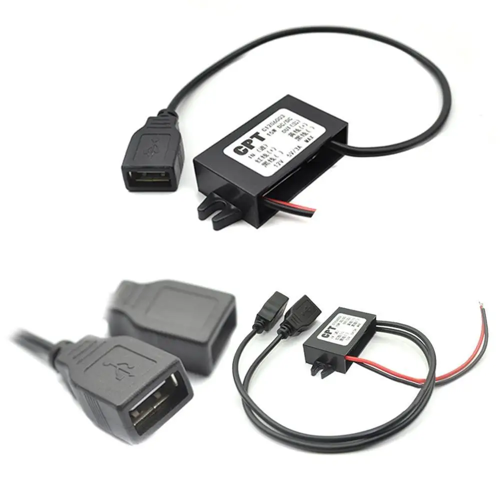 Преобразователь питания адаптер Инвертор DC 12В до 5В 3а понижающий двойной USB ток