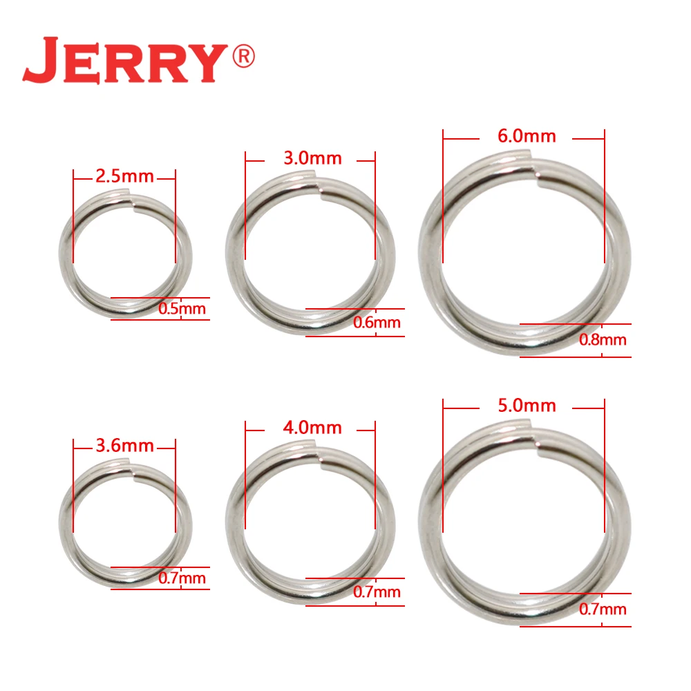 Jerry Нержавеющая сталь Рыбалка Разделение кольца жесткая наживка плоское кольцо