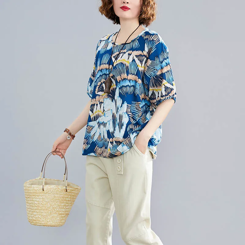 Женская хлопковая футболка с коротким рукавом большого размера|Футболки| |