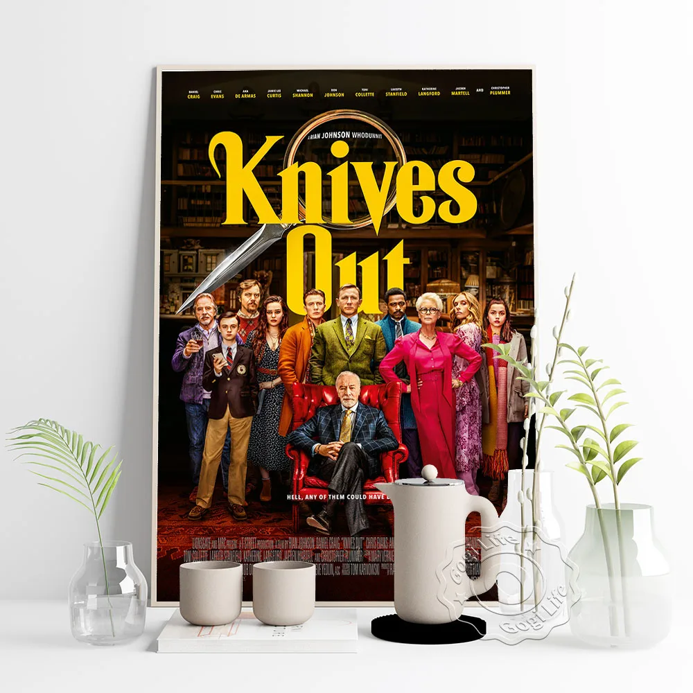 Постер американского фильма ножи художественный постер Даниэль Крейг Крис Эванс