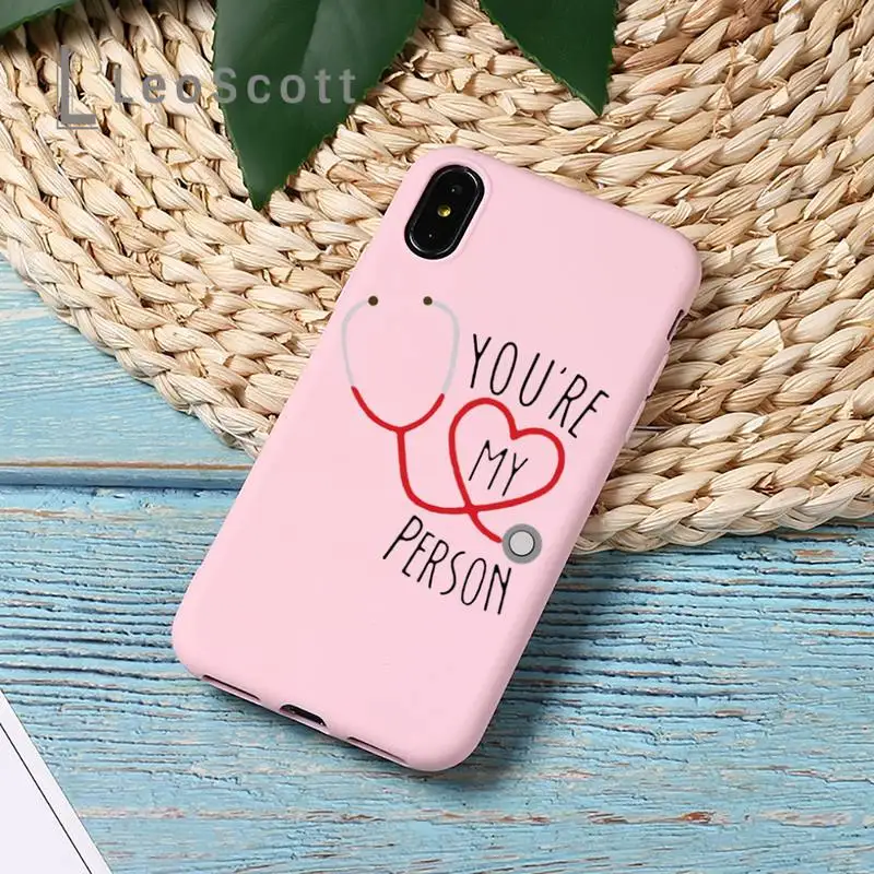 

Greys Anatomy You're My Person Phone Case Candy Color for iPhone 11 12 mini pro XS MAX 8 7 6 6S Plus X 5S SE 2020 XR