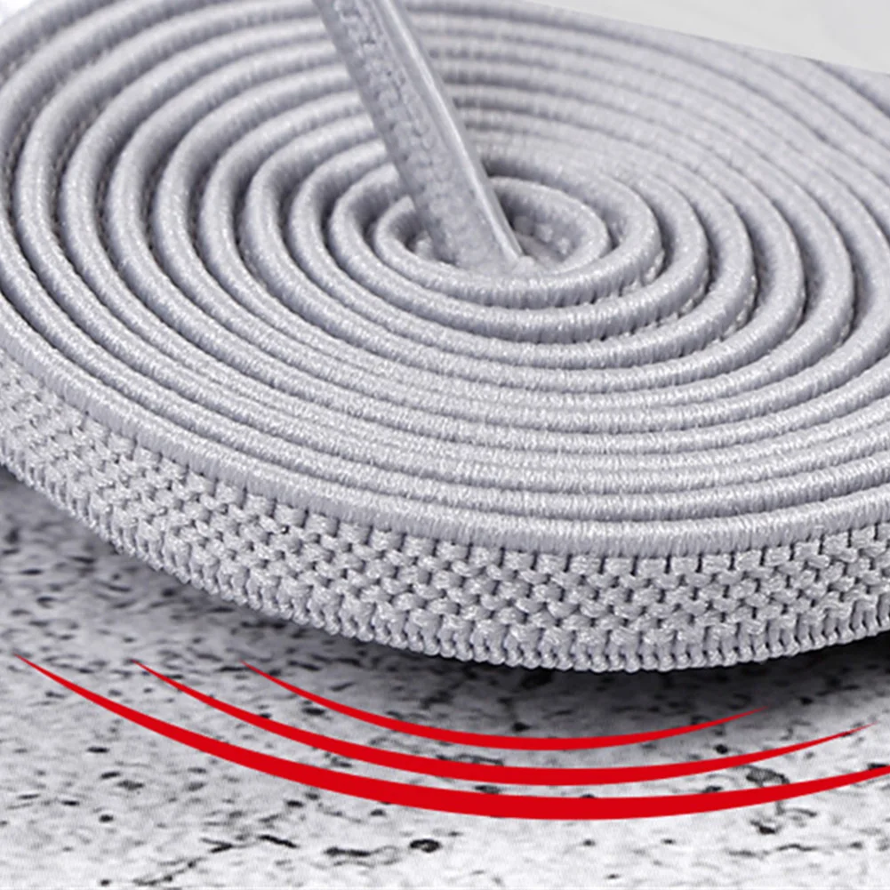 

1Pair 100cm Elastic Flat Shoelace Adjustable DIY No-Tie Lazy Shoestring Women Men Children Solid Color Sneaker Sports Shoes Lace