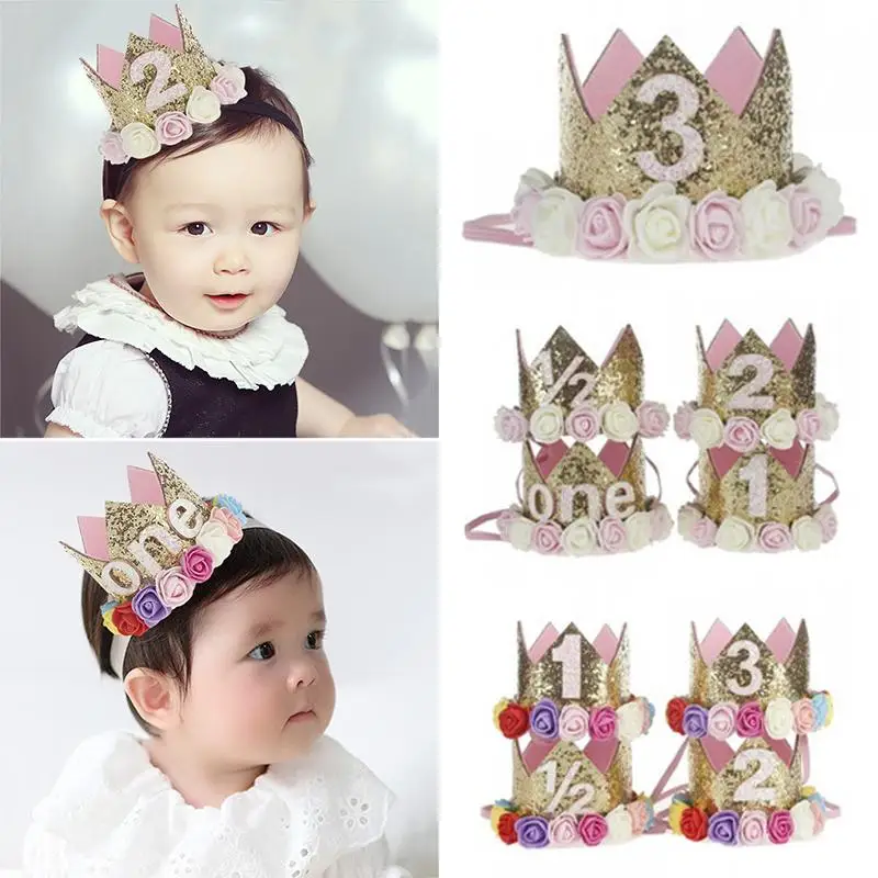 

Headwear Baby Flower Type Crown Headband Kids Gifts Baby Birthday Party Performing Headwear Festival Headband EW competent