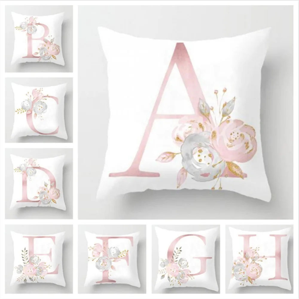 Декоративный чехол для подушки с буквенным принтом 45*45 см гостиной английским