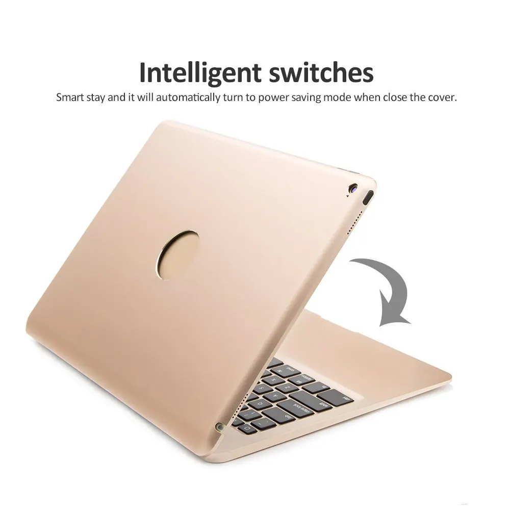 Для iPad Pro 12,9 Bluetooth клавиатура чехол для iPad Mini, Алюминий клавиатура крышка корпуса Folio+ 5600 с зарядным устройством для внешнего Батарея+ 7 цветов с подсветкой