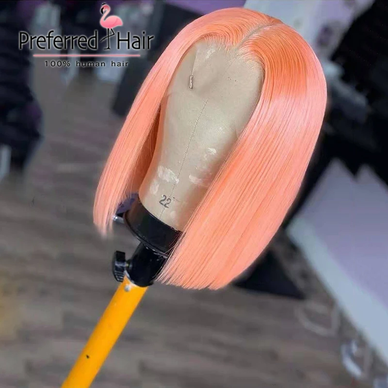 Предпочитаемый Remy 13X4 Боб кружевные передние парики предварительно выщипанные короткие человеческие волосы парик бразильские кружевные передние человеческие волосы парики для черных женщин