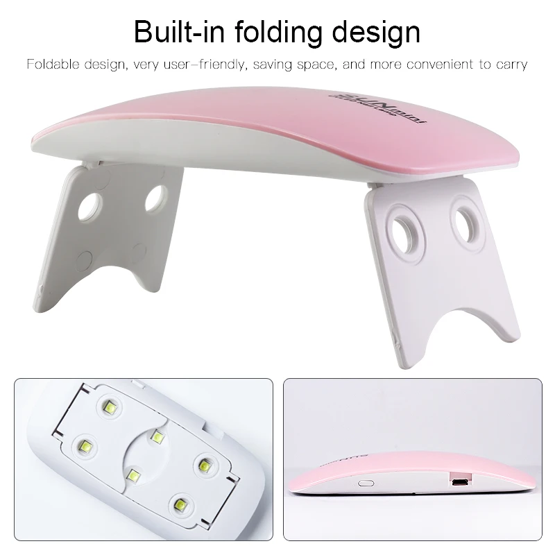 Белая Мини лампа для ногтей Arte Clavo 6 Вт СВЕТОДИОДНЫЙ Портативный USB кабель