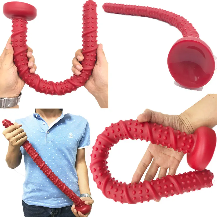 Реалистичный фаллоимитатор 55*3 5 см мягкая очень длинная Анальная пробка с