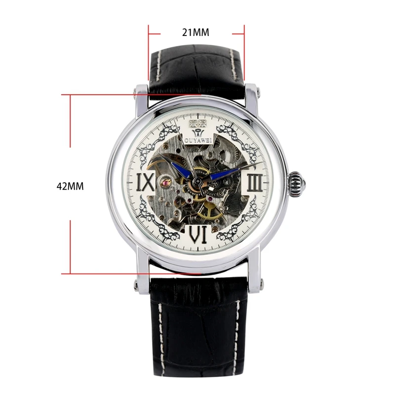 

Luxury Automatic Skeleton Mechanical Watch Leather Men Watches Top Brand Clock Male Waterproof Wristwatch Relojes Masculino