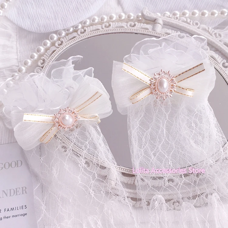 Кружевные перчатки для невесты в стиле &quotЛолита&quot Свадебные с цветами ручной