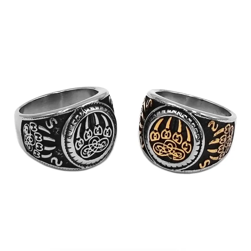 Оптовая продажа Викинги норвежский амулет медведь кольцо в виде лапы из