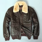 2021 militaly air force меховой воротник натуральная кожа для мужчин зимние темно коричневый овчины пальто пилот куртка-пилот
