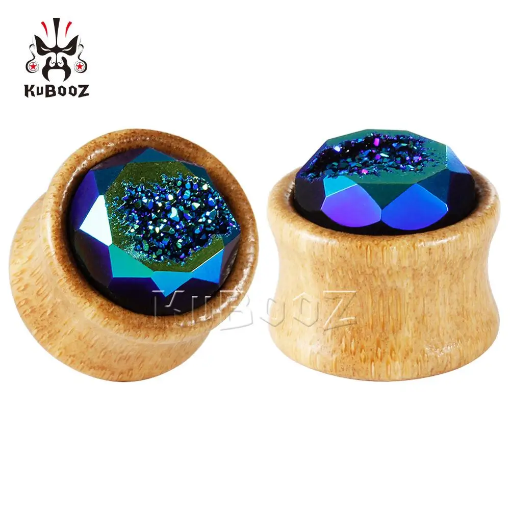 Kubooz новые Бамбуковые серьги для пирсинга, украшения для тела, модный подарок для Унисекс 8-25 мм