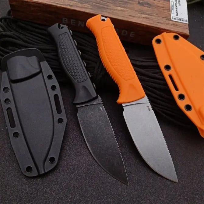 Нож-бабочка BM15006 с прямым фиксированным лезвием ручка из искусственного нейлона