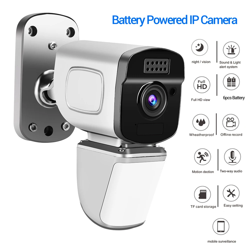 Wi Fi IP камера безопасности 1080P беспроводная с питанием от аккумулятора внешняя