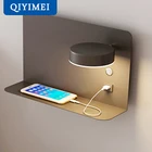 Настенные светодиодсветодиодный светильники для спальни, 5 В, 2,1 А, USB-интерфейс для зарядки, с цветочным светильником, светильник для дома