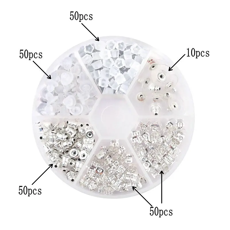 Серьги-гвоздики из меди с серебряным покрытием 250 шт./лот | Украшения и аксессуары