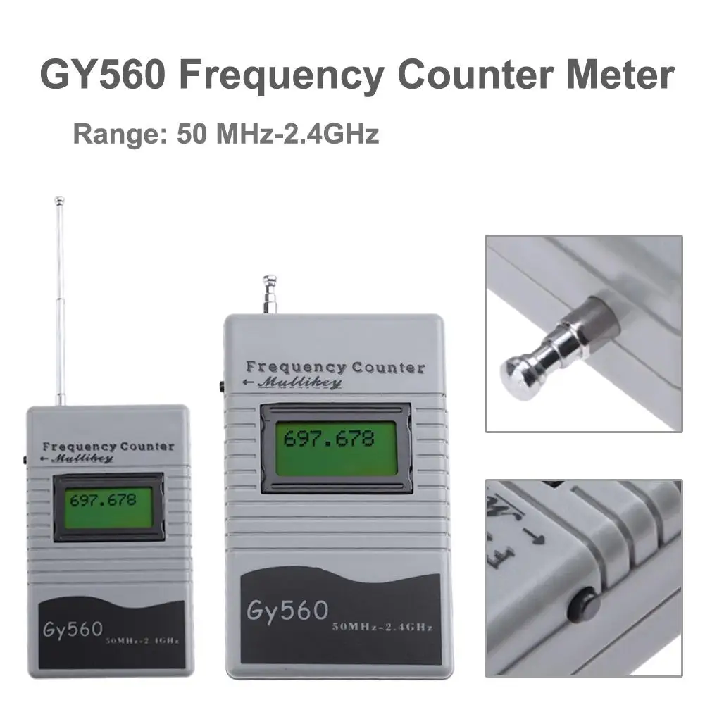 Digital Frequency meter 7 DIGIT LCD Display for Two Way Radio Transceiver GSM 50 MHz-2.4 GHz GY560 Frequency Counter Meter
