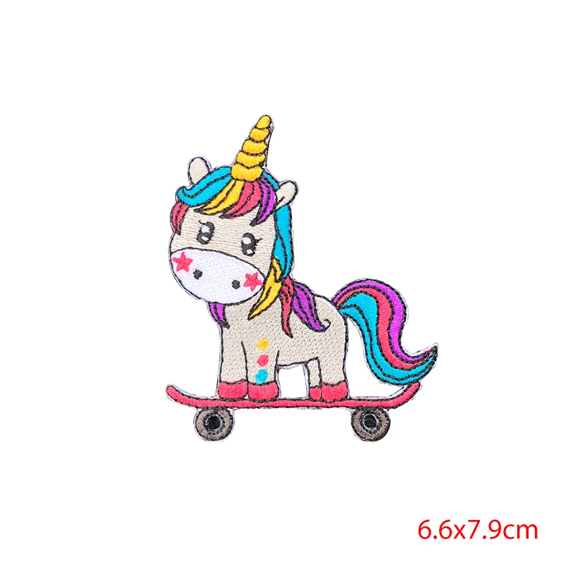 Мультфильм животных Единорог Альпака аксессуары DIY нашивки в полоску вышитая
