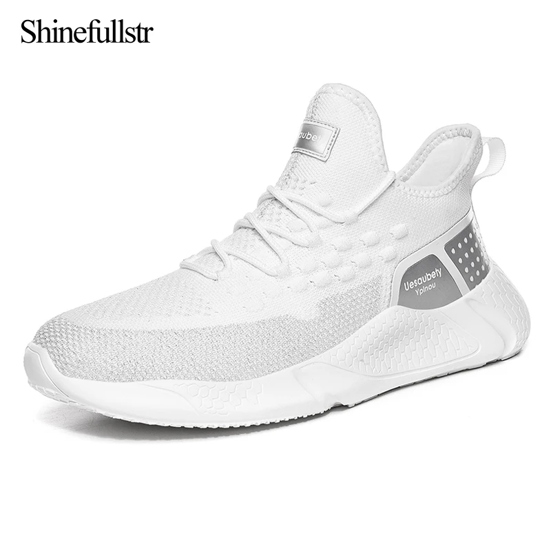 

Trend 2020 Light Mens White Running Shoes Zapatillas Hombre Deportiva Simple Lace Up Runing Sneakers Gym Jogging Athletic Shoe