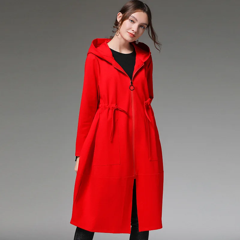 Фото Новая женская одежда размера плюс осенне-зимние женские пальто ветровка с