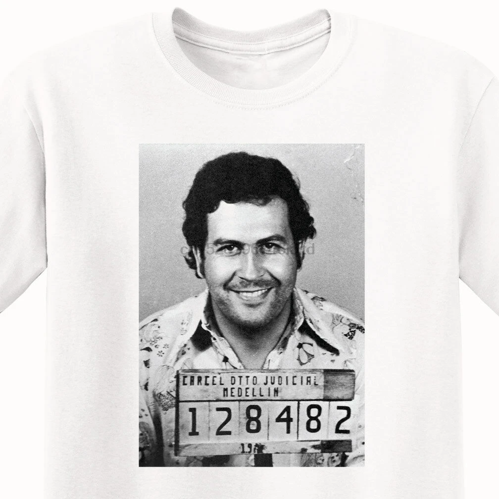 Pablo Escobar Infamous Mugshot 1977 Футболка мужская белая футболка лето 2019 100% хлопок Обычный