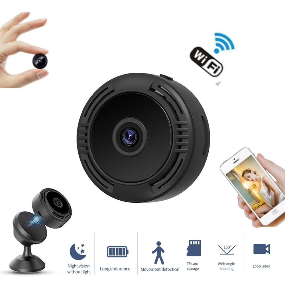 Wi-Fi мини-камера HD 1080P Беспроводная с функцией ночного видения | Электроника