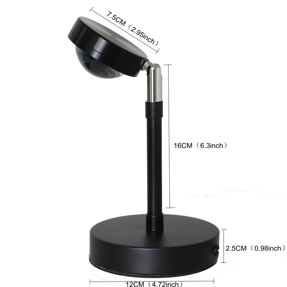 

USB Rainbow Sunset Red Projector Led Night Light Sun Projection Desk Lamp for Bedroom Bar Coffee Store Wall Decoration Lighting.