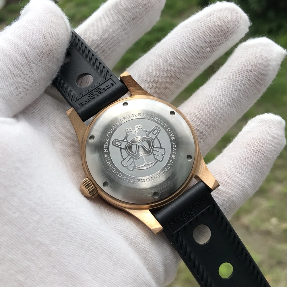 

Steeldive Limited Edition 41mm Tin Bronze Dive Watch 300m C3 Super Luminous Germany CuSn8 Bronze Mechanical Wrist Watch For Men