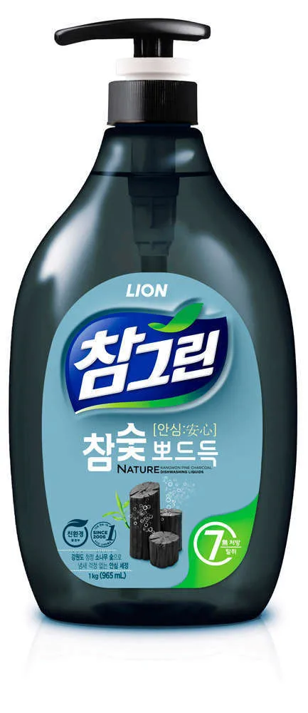 Средство для мытья посуды «Chamgreen. Древесный углоль» CJ Lion, 965 мл