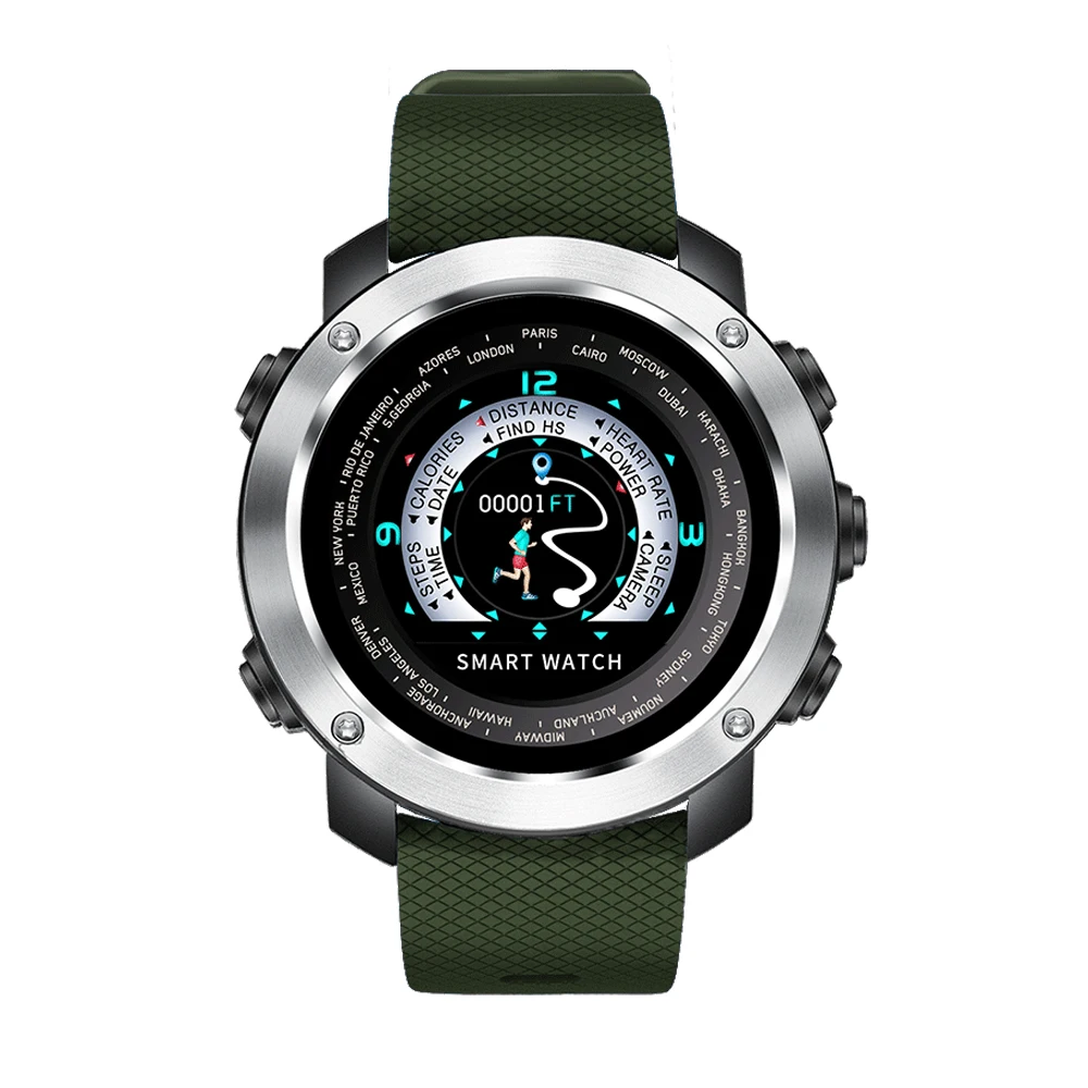Metal Dial Green Bozlun 3D умные цифровые часы для мужчин, уличные спортивные часы, монитор сердечного ритма, шагомер, калории, фитнес, Bluetooth, умные часы W30 - Цвет: Metal Dial Green
