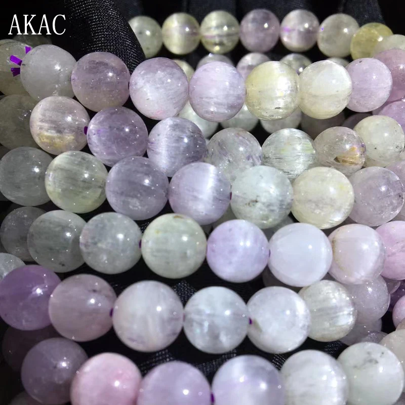 

AKAC Approx9+-0.3mm 100% Natural kunzite bracelets beads send randomly