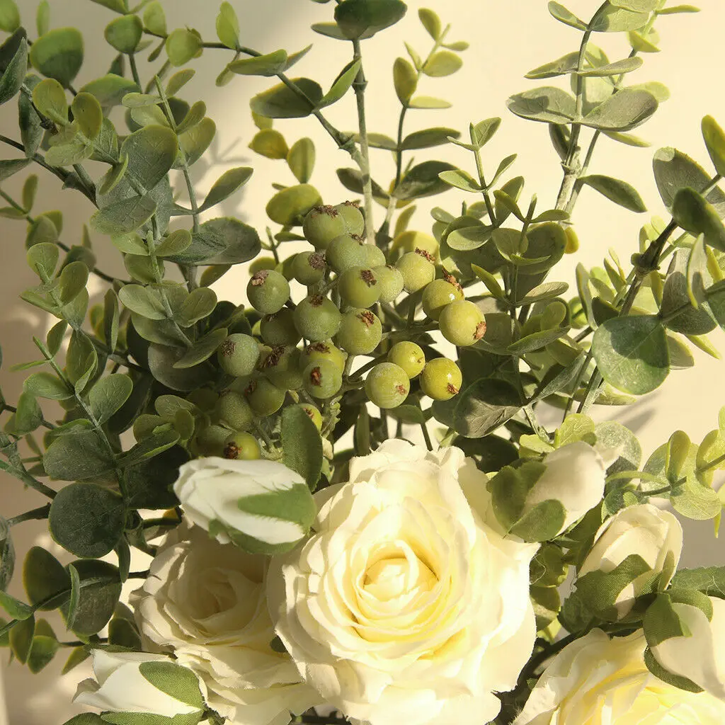 

Nordic Eucalyptus INS Wind Artificial Flower Rose Home Decoration Wedding Holding Flower Wedding Bouquet Party Gift Decoration