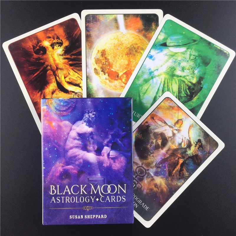 

Black Moon Astrology Cards English Version Tarot Cards Playing Card Deck Tarot Game Board Games Divination Fate For Family Party