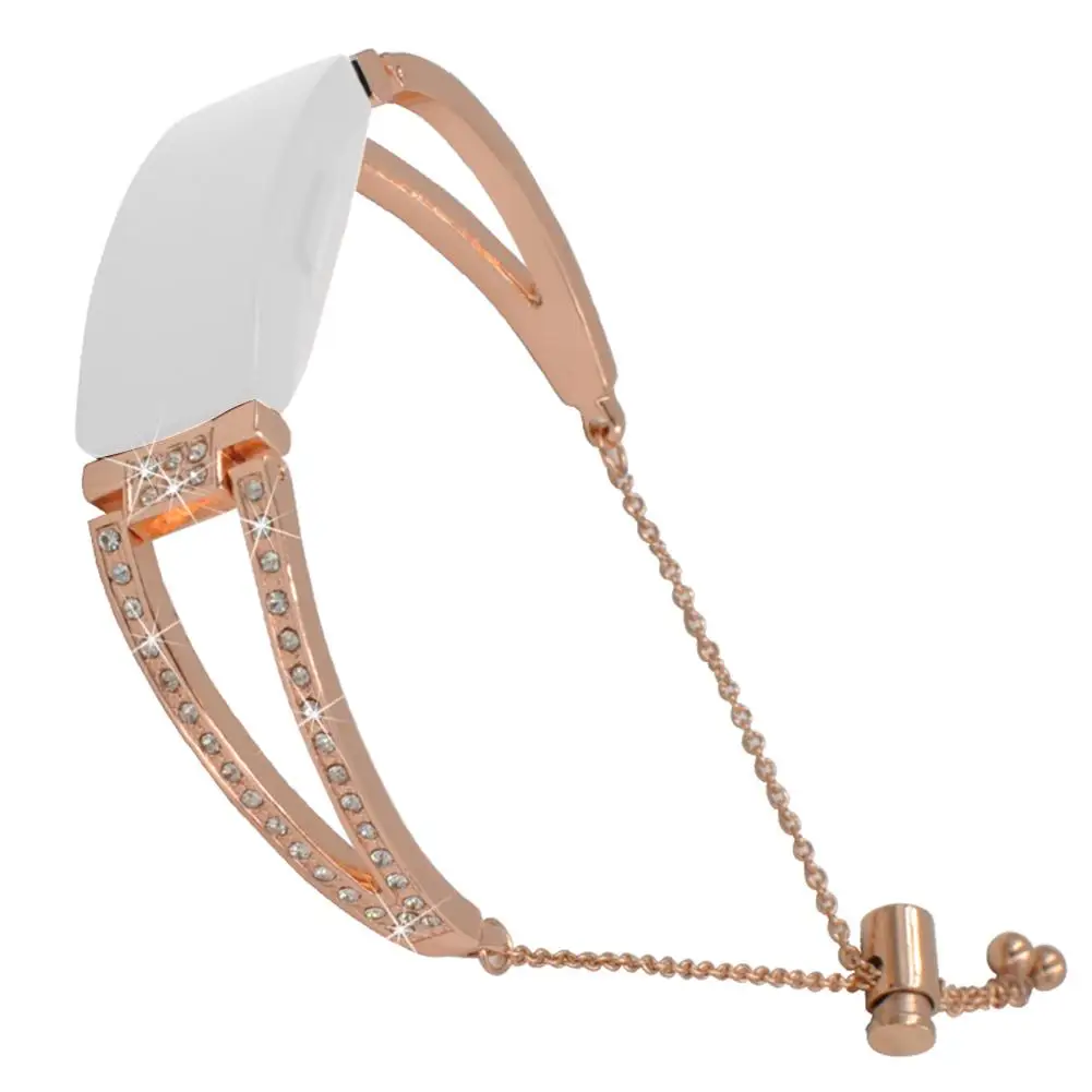 Металлический ремешок со стразами из нержавеющей стали для Fitbit Inspire HR