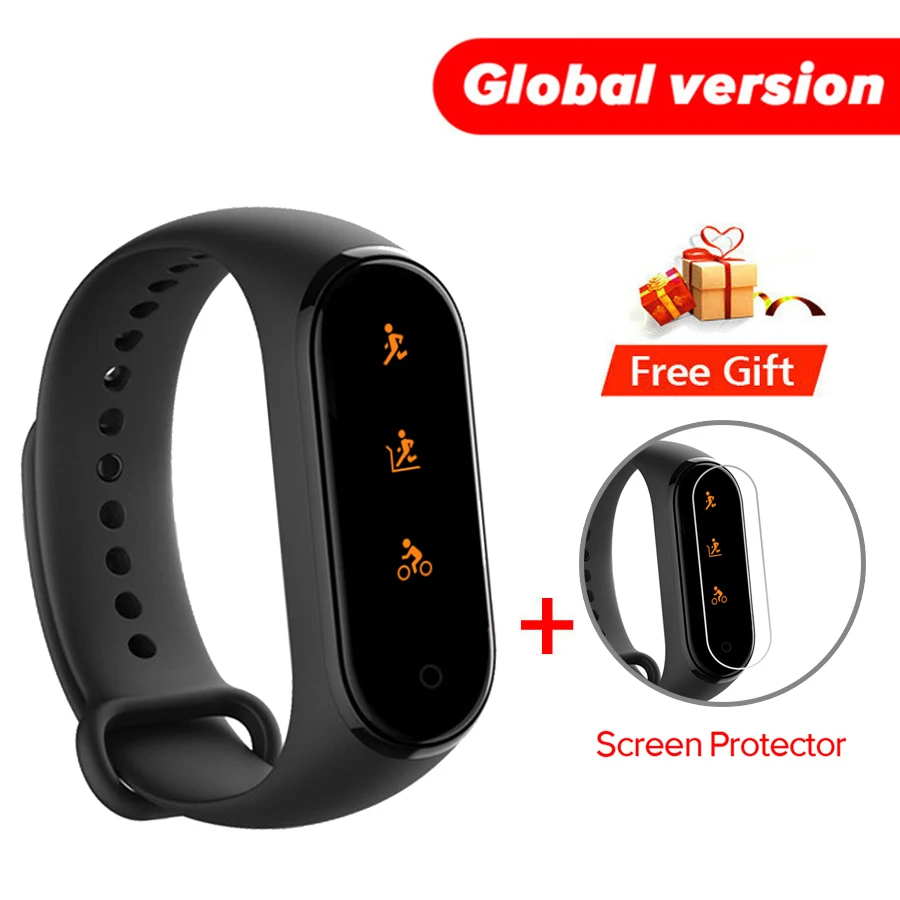 Global Version Xiaomi Mi-браслет 4 новейший Xiaomi Mi-браслет 4 браслет 3 цвета сердечный ритм фитнес 135 мАч цветной экран Bluetooth 5,0 - Цвет: Global Version
