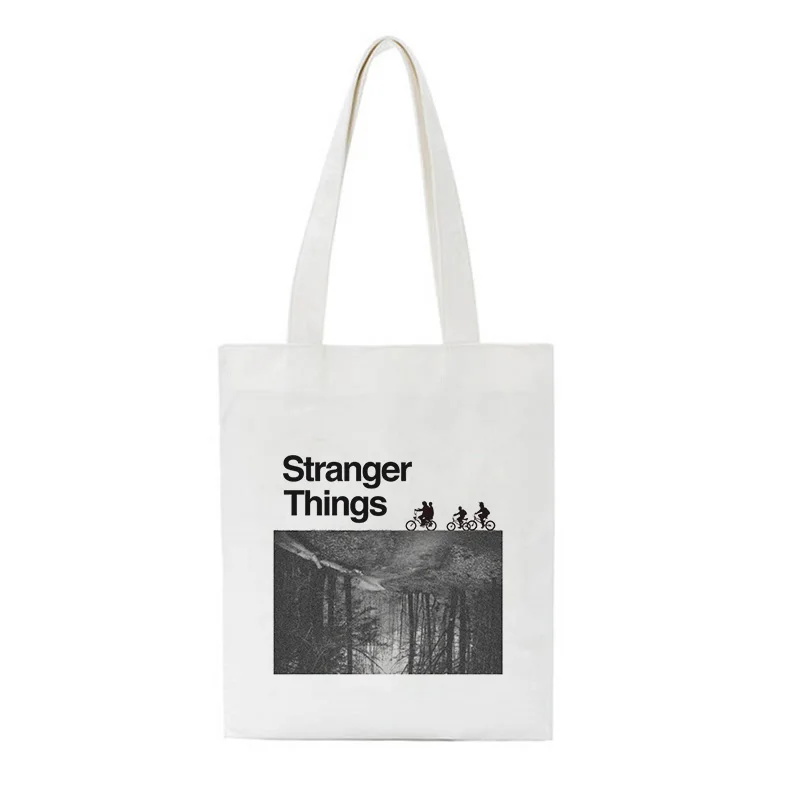 Женская сумка для покупок с принтом очень странные дела складная книг из