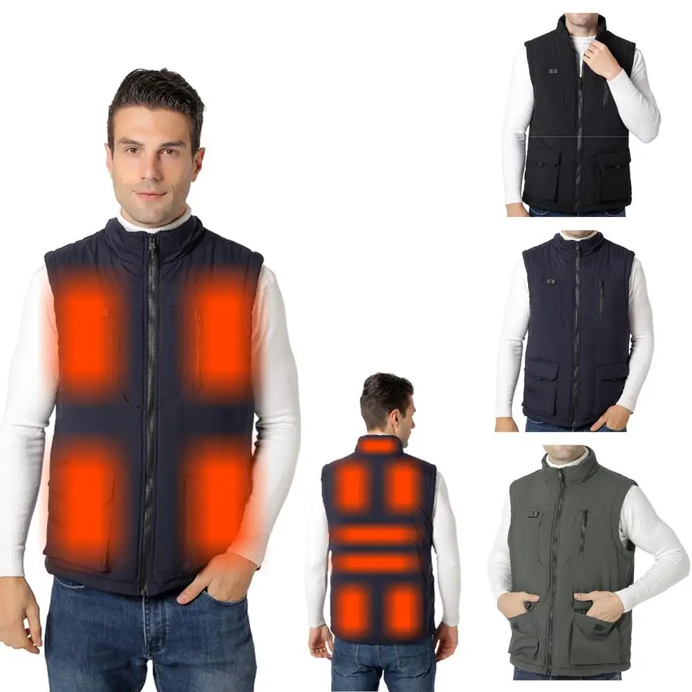 

11zone Smart Electric Heated Vest Jacket Winter Men's Heating Gilet Vest Warm Waistcoat Fishing Trekking Heating Pad Clothe Coat