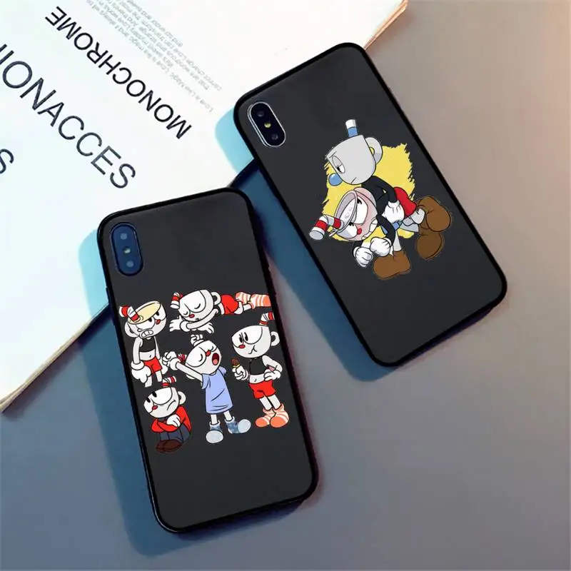 

cartoon cute Cuphead Phone Case for iPhone 7 8 11 12 Pro X XS Max XR Samsung A S 10 20 50 Plus pro mobile bags